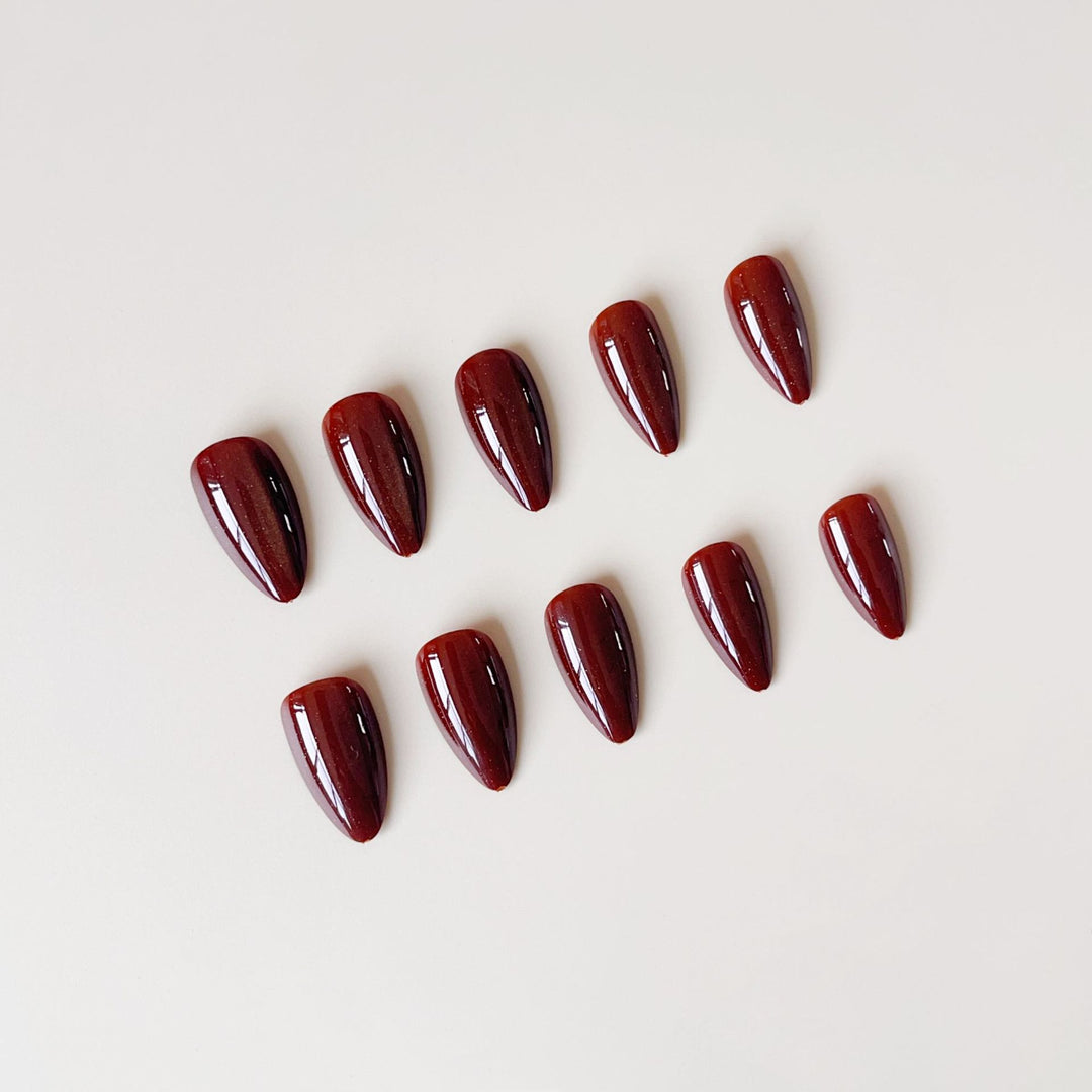Kunstnagelset mit elegantem Ombre-Effekt und schimmernden Akzenten Karnz