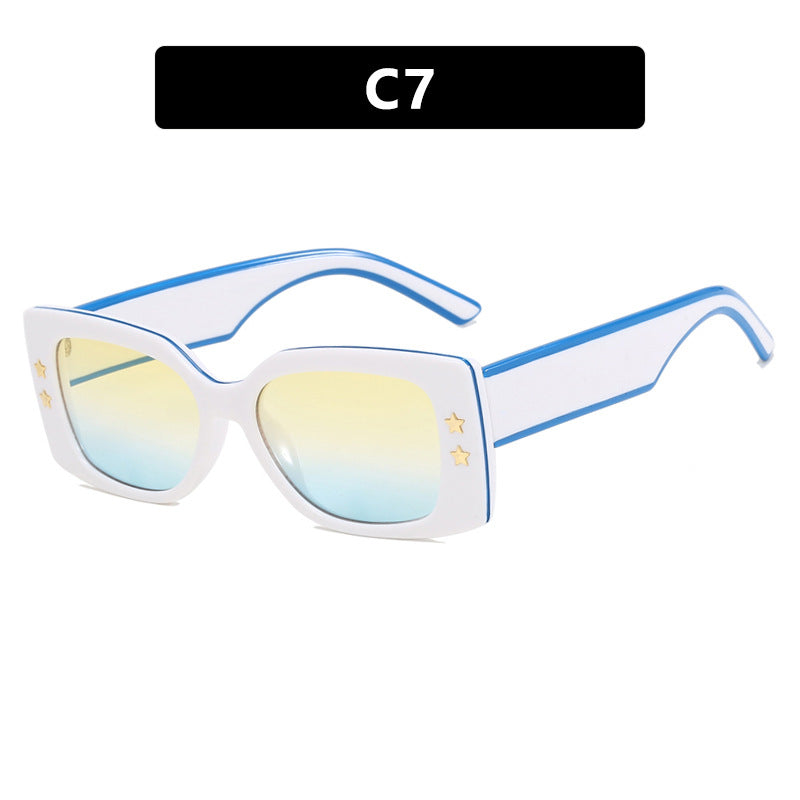 Damen extravagante quadratische Sonnenbrille mit stylishen Details Karnz