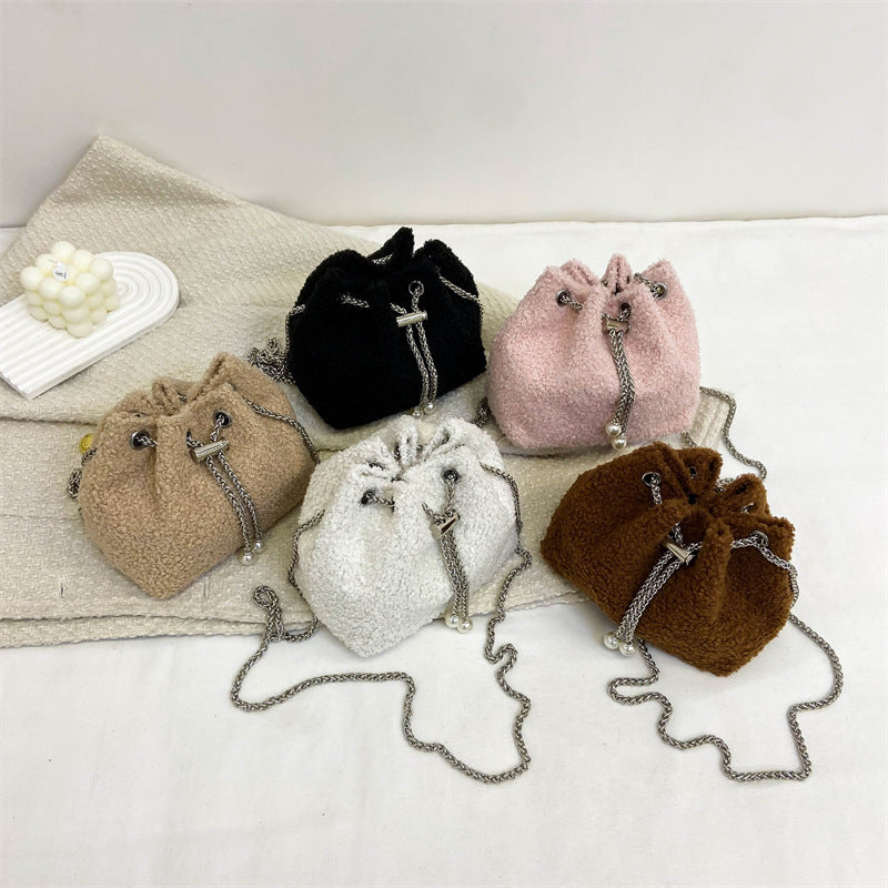 Plüsch Zugband Eimer Tasche