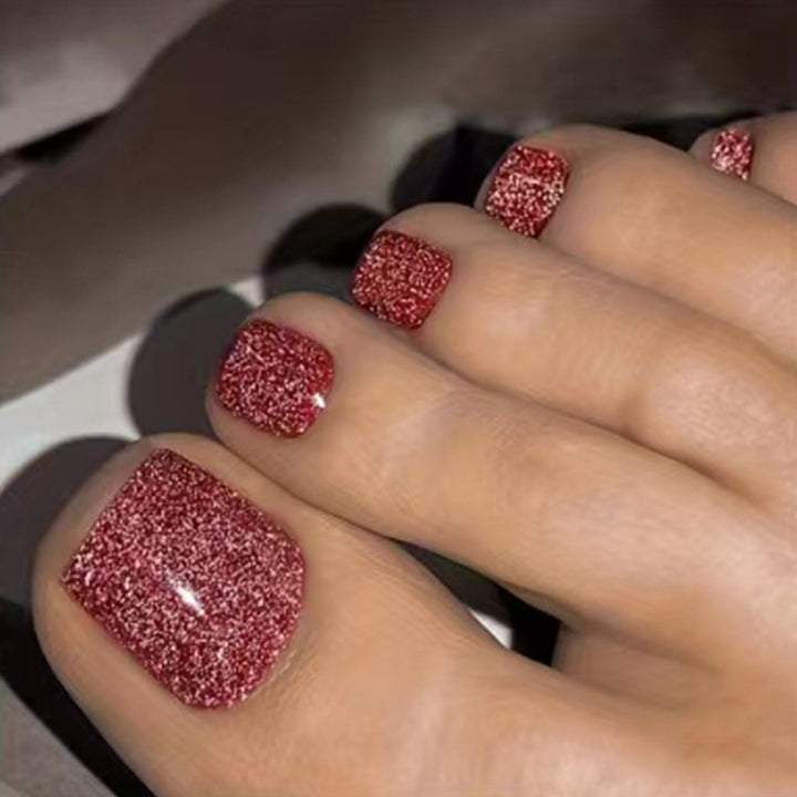 Glitzernde Fußnagelkunst Karnz