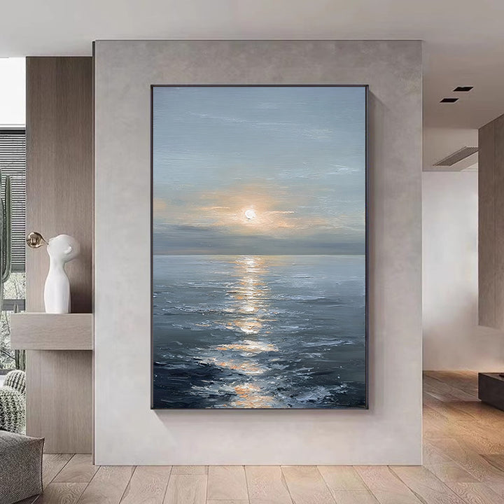 Szenische Küsten Sonnenuntergang Leinwand Kunstwerk