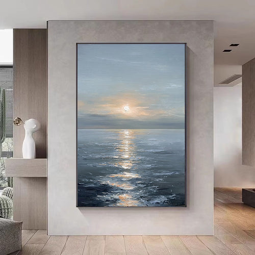 Szenische Küsten Sonnenuntergang Leinwand Kunstwerk