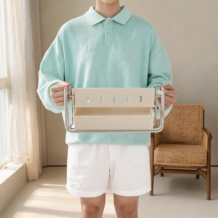 Edelstahl ablaßbarer Spülbecken Caddy Organizer für Schwämme Bürsten und Scheuerschwämme