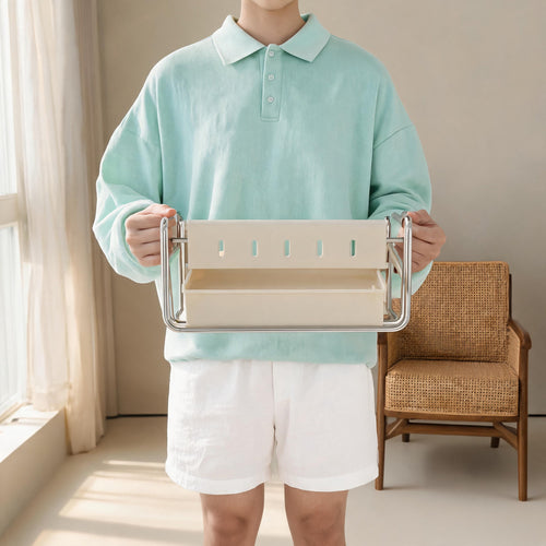 Edelstahl ablaßbarer Spülbecken Caddy Organizer für Schwämme Bürsten und Scheuerschwämme