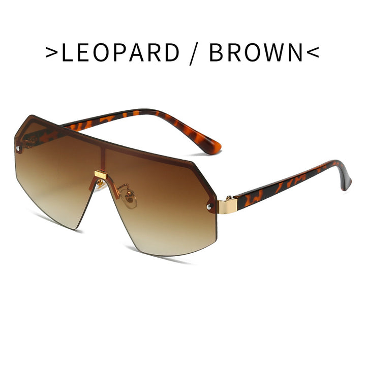 Damen futuristische Oversized-Sonnenbrille mit innovativem Rahmen Karnz