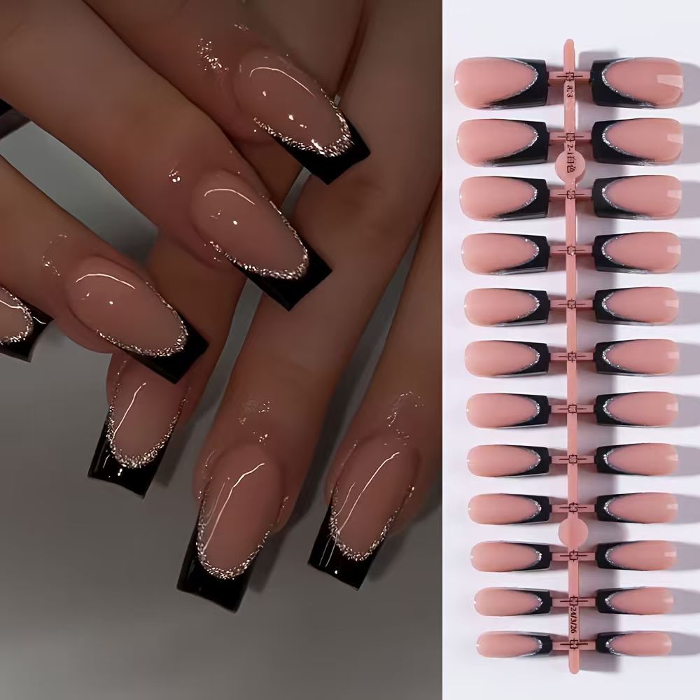 Premium Glänzendes Press-On Nagelset Karnz
