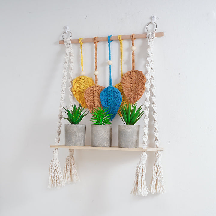 Makramee Blatt Wandregal Karnz