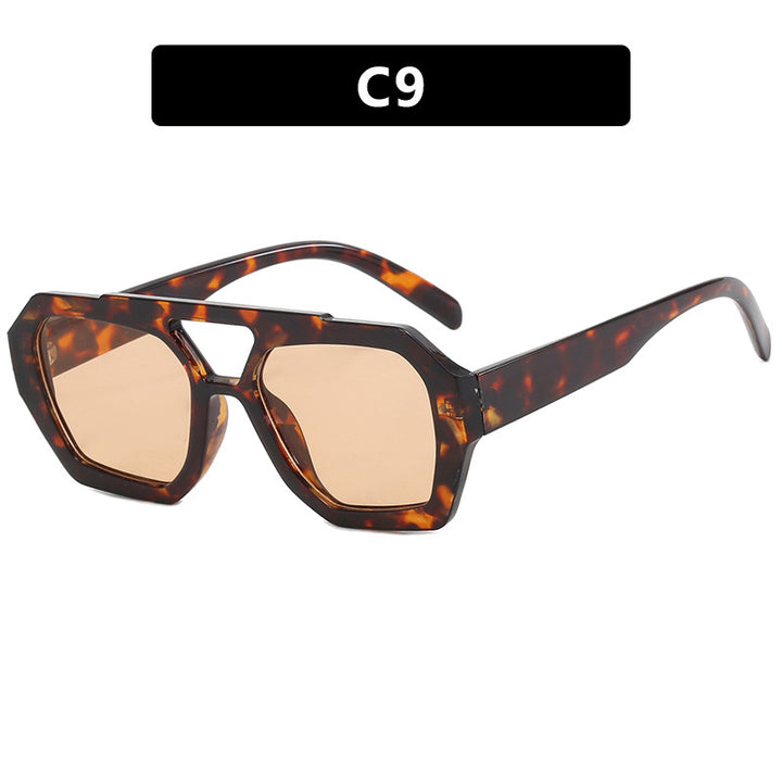 Damen oversized Sonnenbrille im markanten, achtkantigen Design Karnz