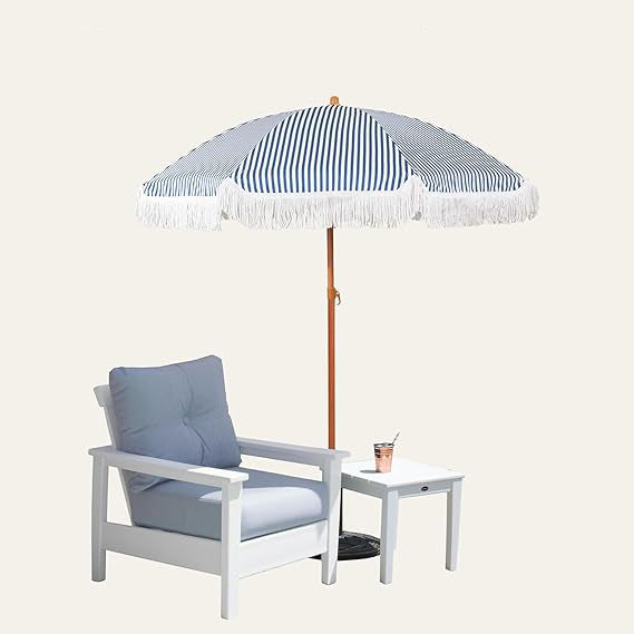 Damen Sonnenschirm mit Quasten und gestreiftem Design Karnz