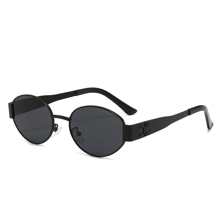 Damen Designer-Sonnenbrille mit elegantem ovalem Rahmen und einzigartigen Akzenten Karnz