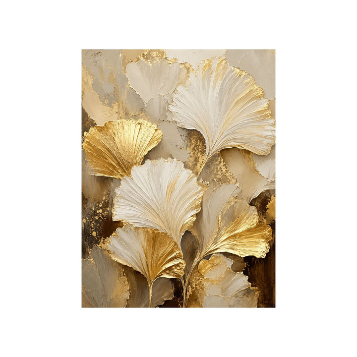 Texturiertes Ginkgo-Blatt-Leinwandkunst