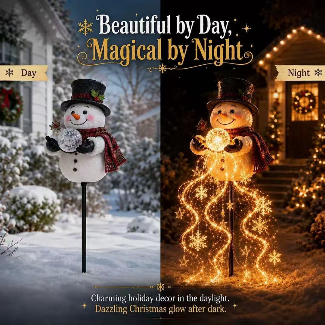 Dekorative Schneemannfigur mit LED-Lichtern Karnz