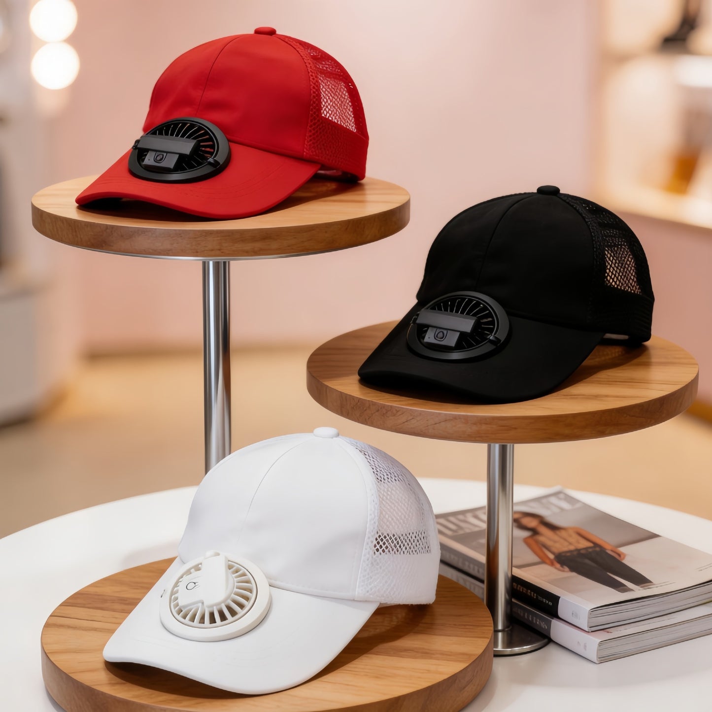 Unisex Kappe mit integriertem Ventilator Karnz