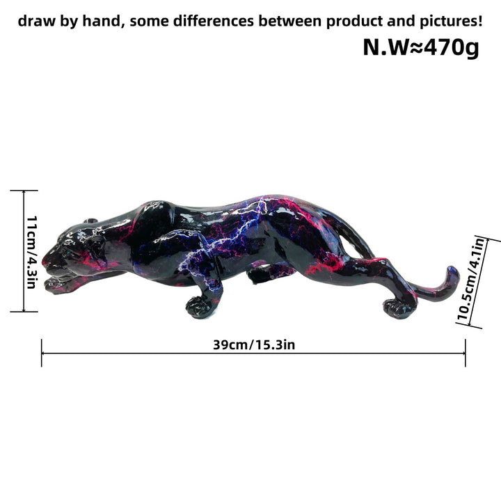 Kunstvolle Panther Skulptur aus Handarbeit Karnz