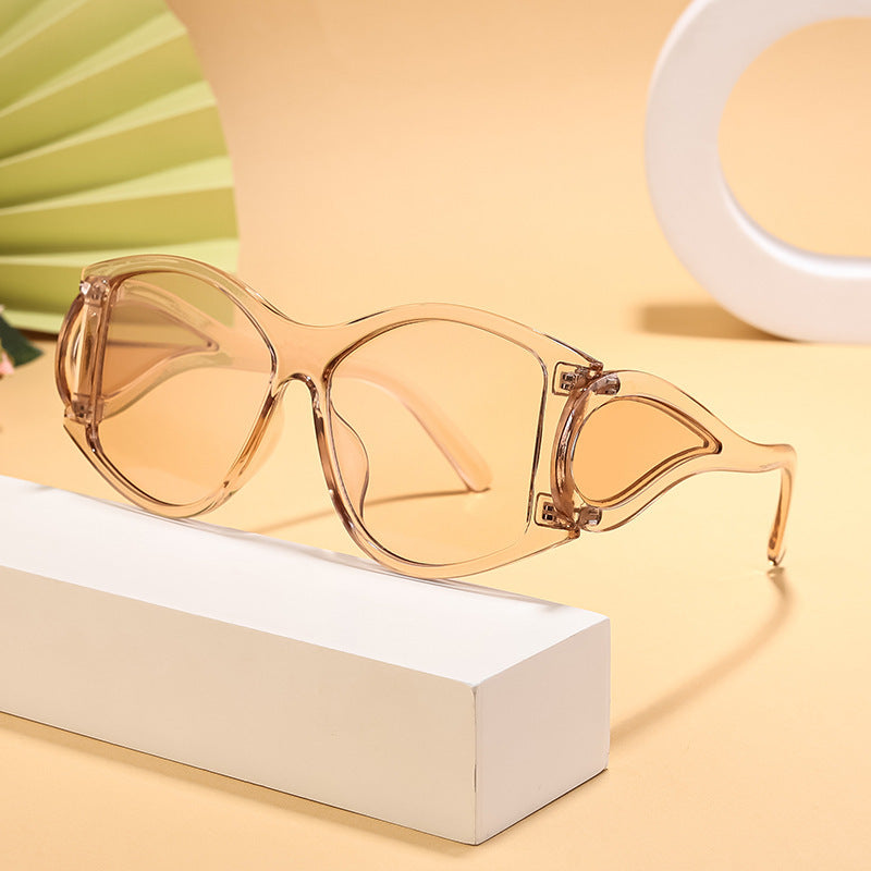 Damen moderne Cat-Eye Sonnenbrille mit einzigartigem Rahmen und UV-Schutz Karnz