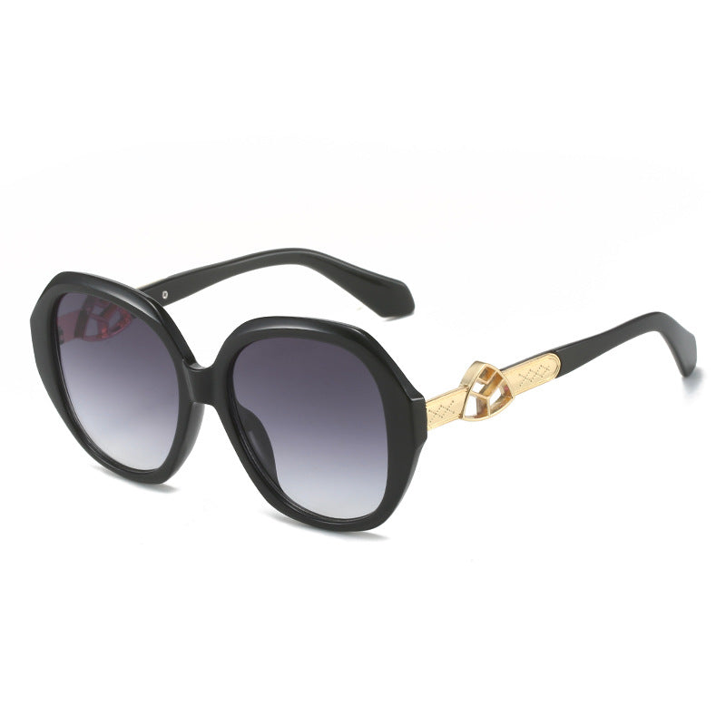 Damen Oversized Sonnenbrille mit goldenen Akzenten Karnz