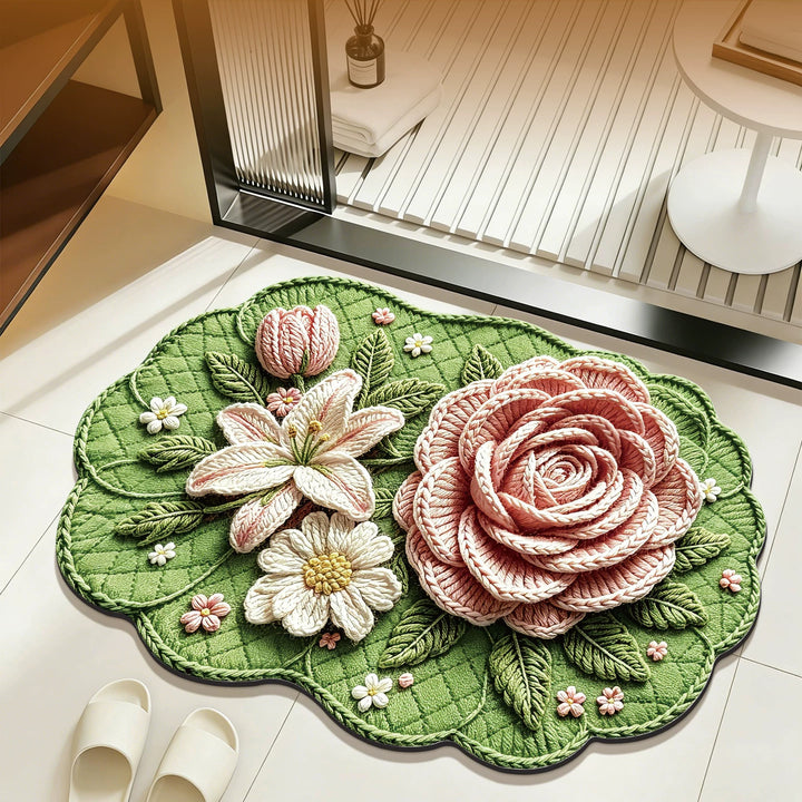 Blumeninspiriertes besticktes Badetuch