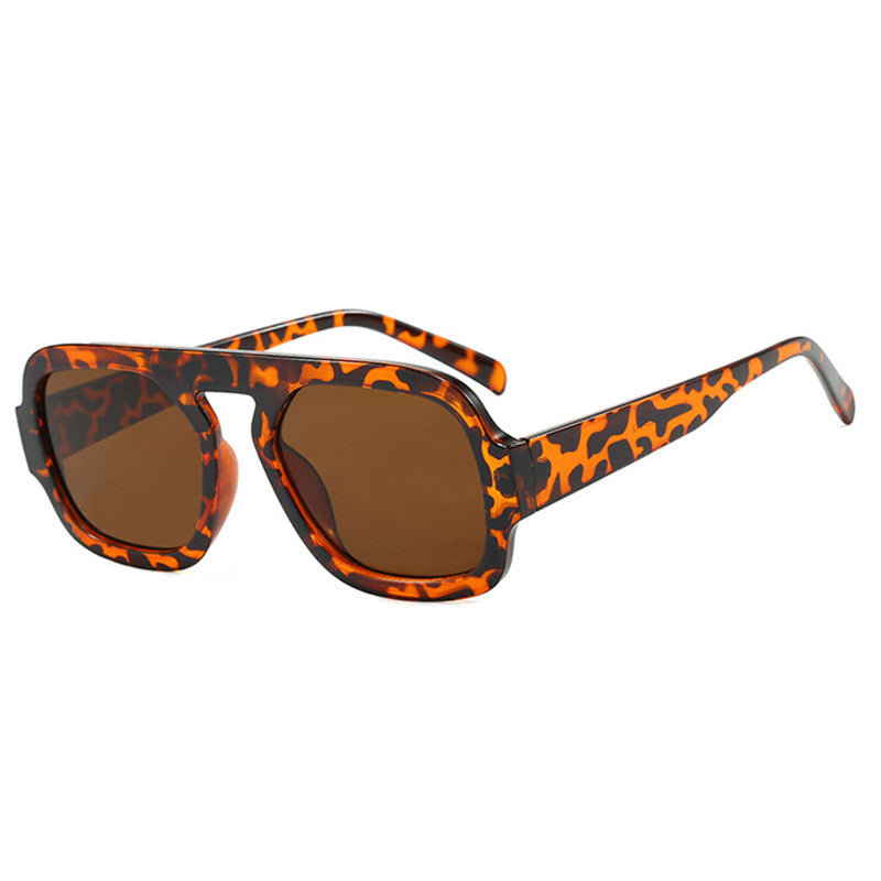 Damen stylische quadratische Sonnenbrille mit breitem Rahmen und UV-Schutz Karnz