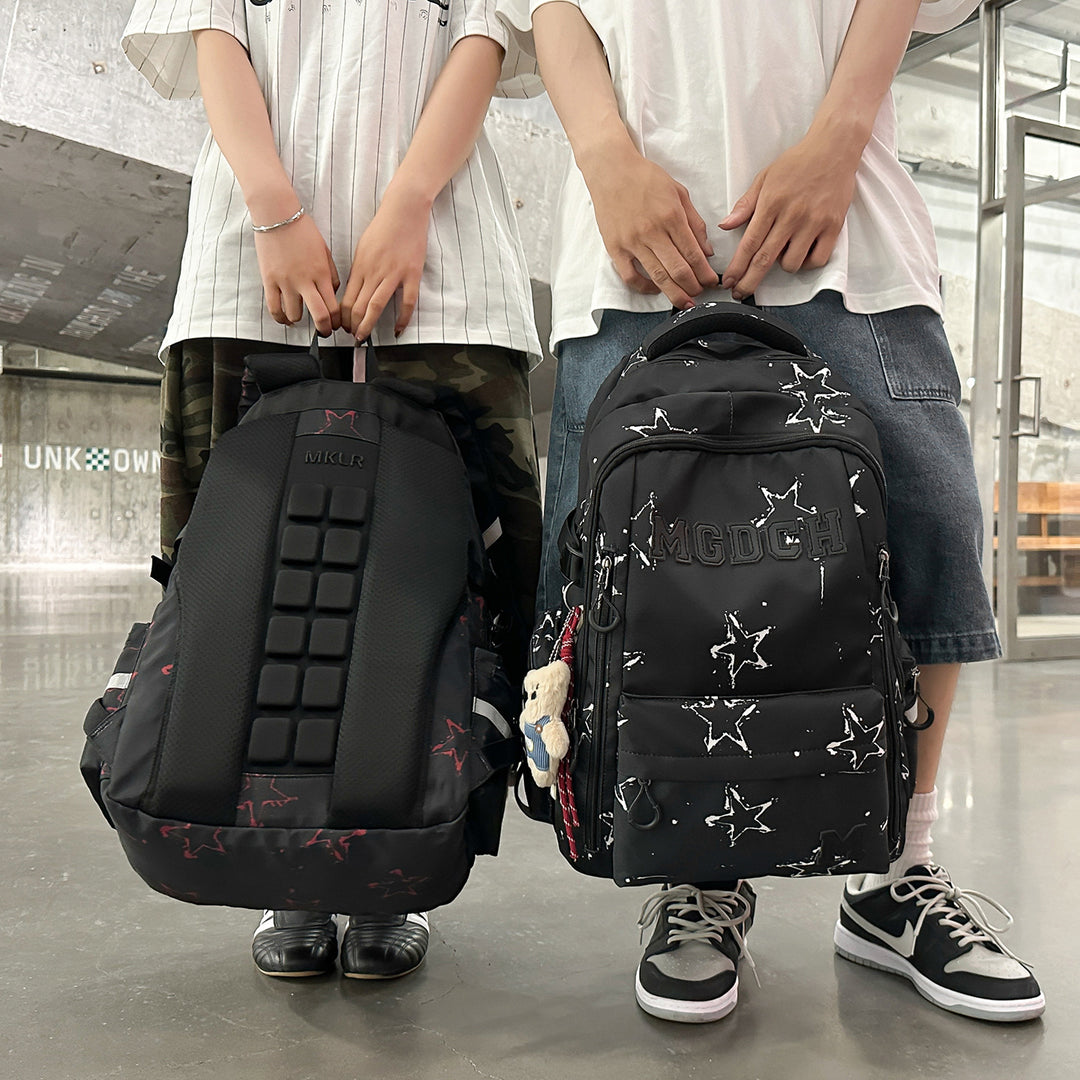 Stern-Print Multi-Fach Rucksack Karnz