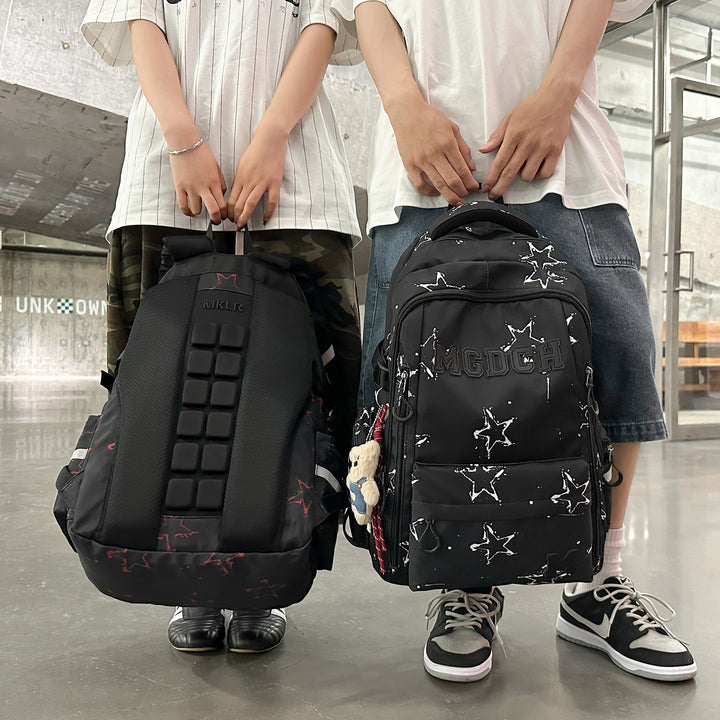 Stern-Print Multi-Fach Rucksack Karnz