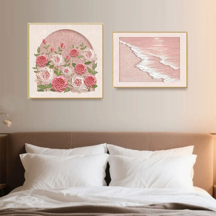 Elegante Blumenreiche Relief Wanddekoration