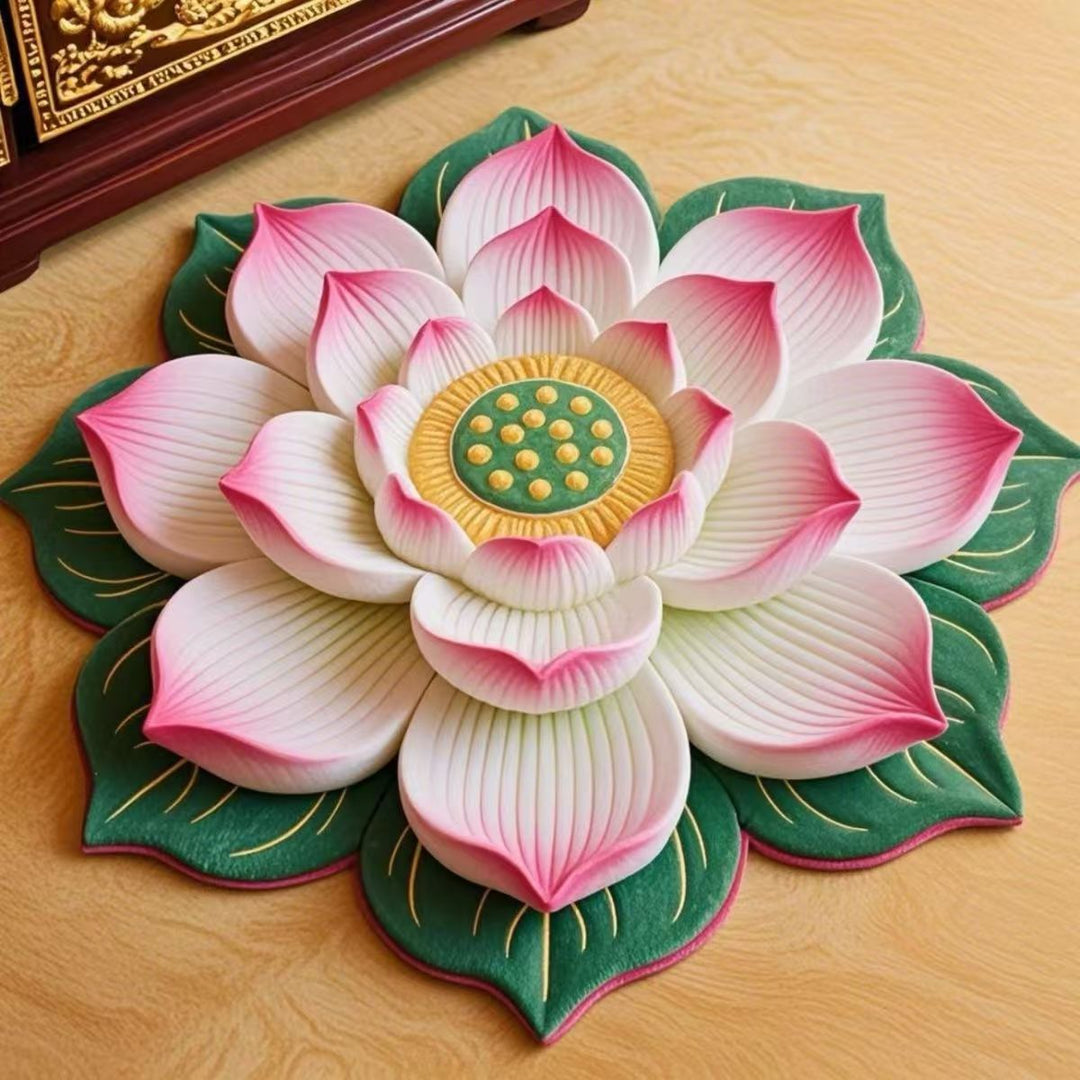Lotusblumenförmiger dekorativer Teppich
