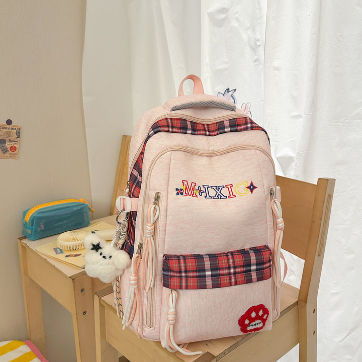 Verspielter Karomuster Rucksack Karnz