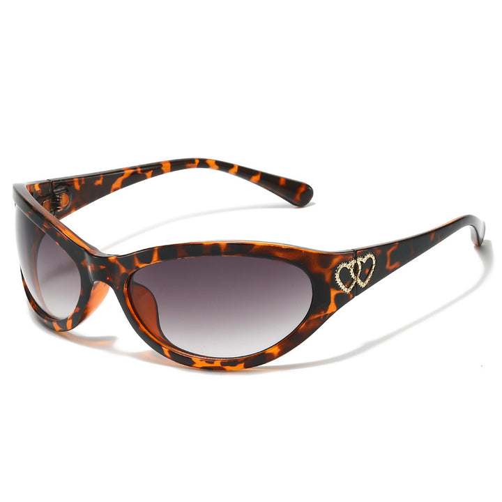 Mode Cat-Eye Sonnenbrille mit Herz Details Karnz