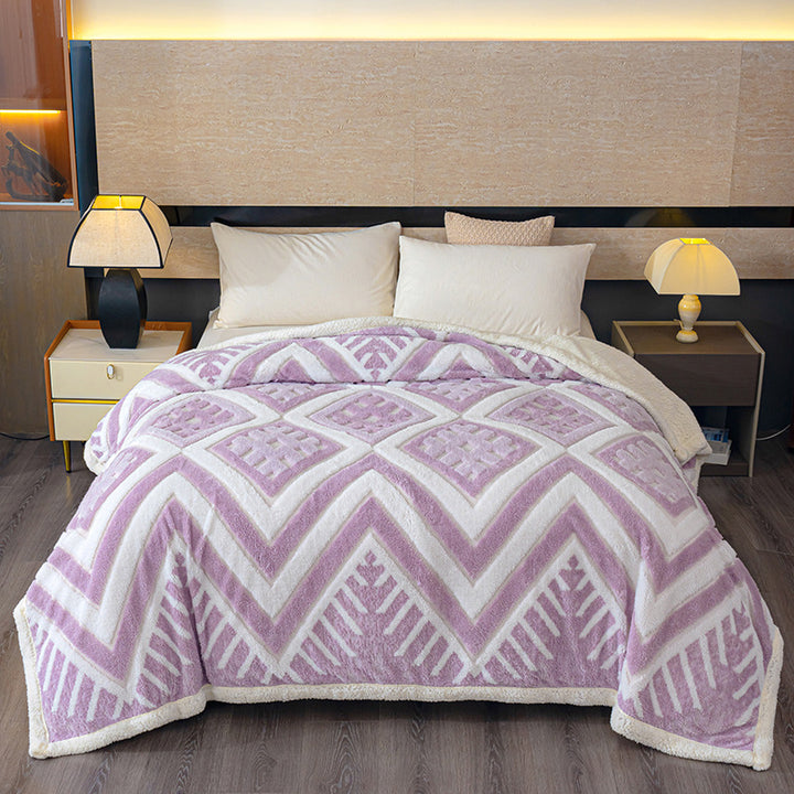 Geometrisches Muster Fleece Decke