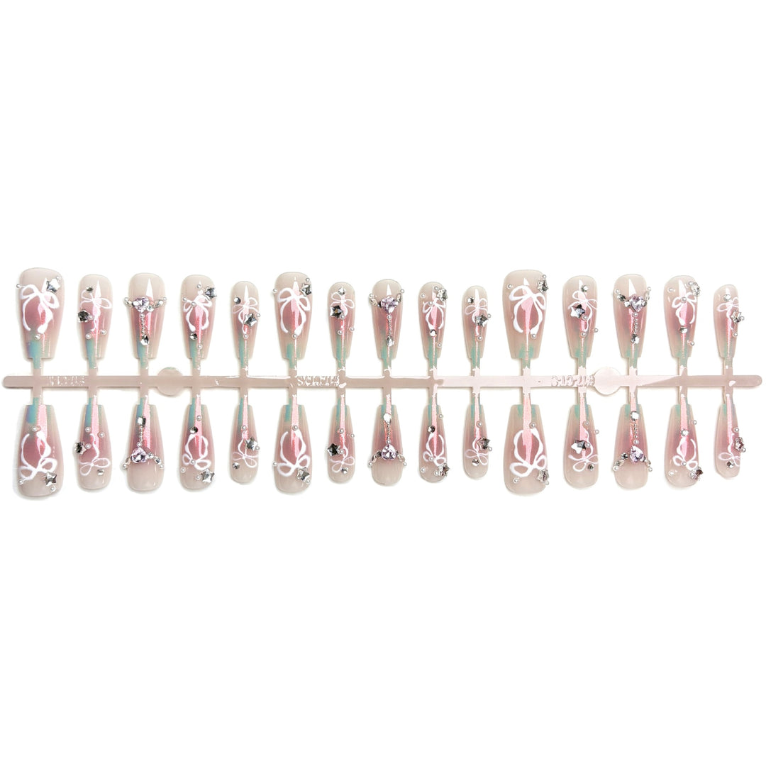 Elegantes Gradient Press-On Nagelkunst Set