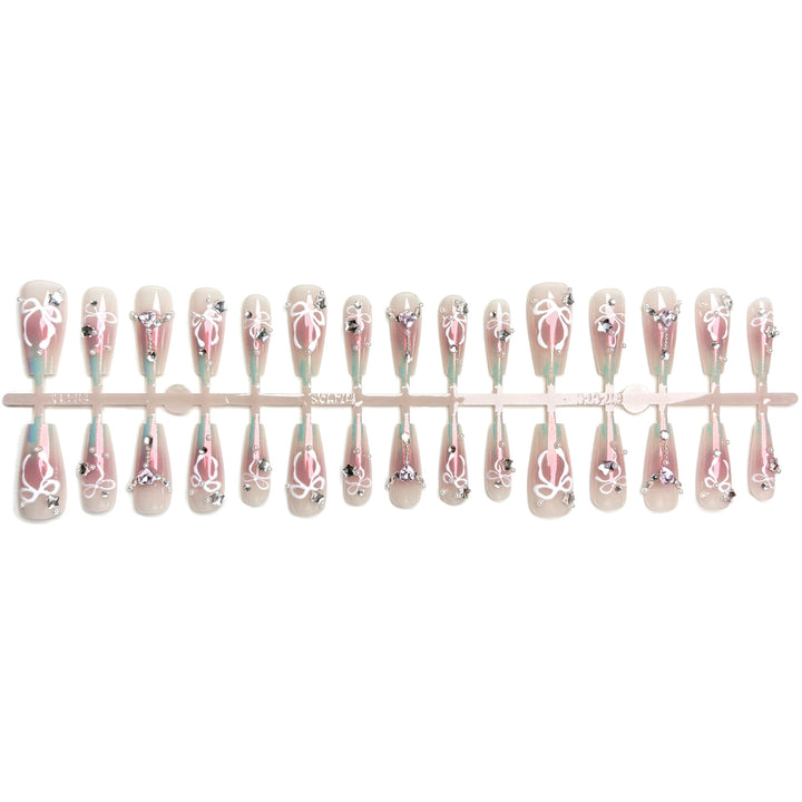 Elegantes Gradient Press-On Nagelkunst Set