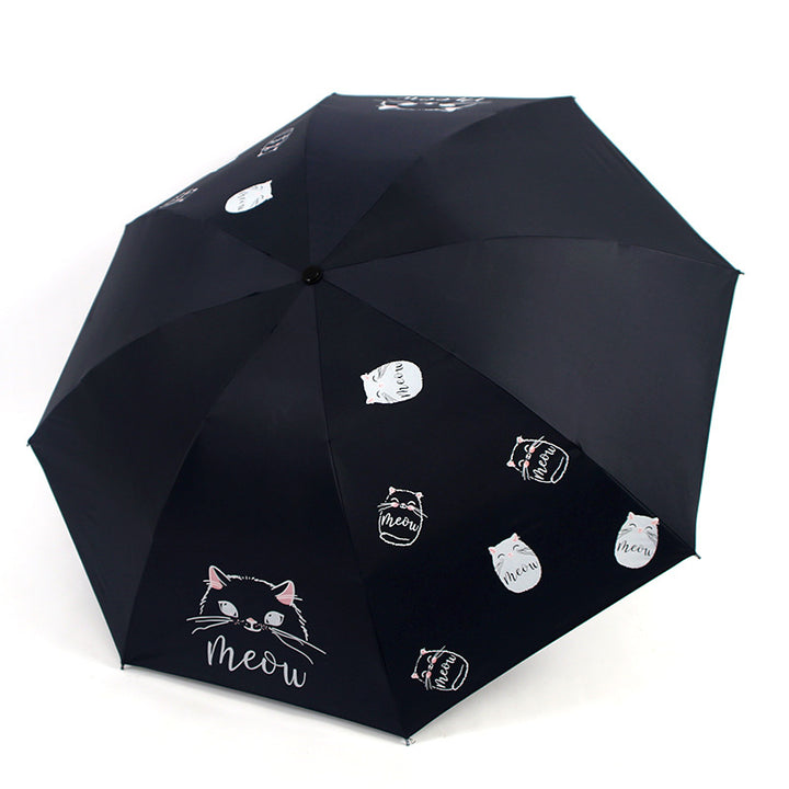 Damen Regenschirm mit verspieltem Katzenmotiv Karnz