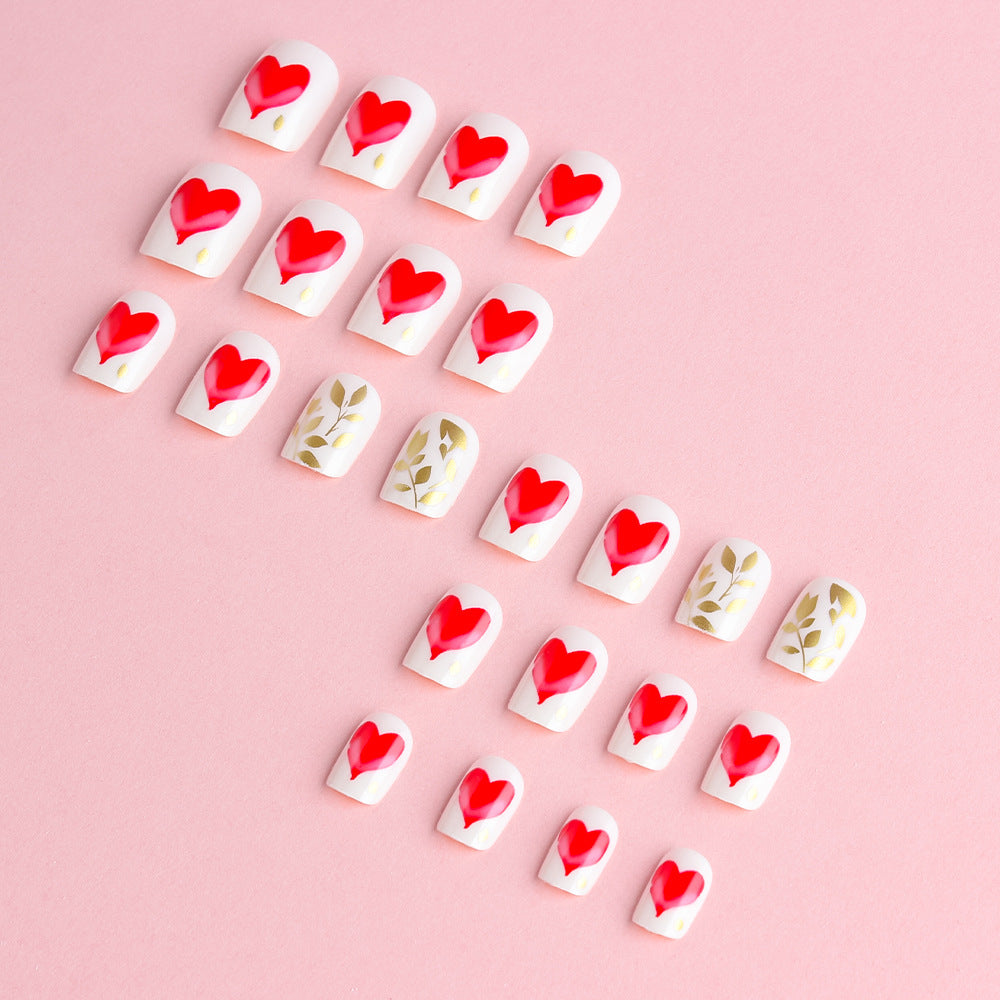 Romantisches Herz-Design Press-On Nail Art Set Karnz