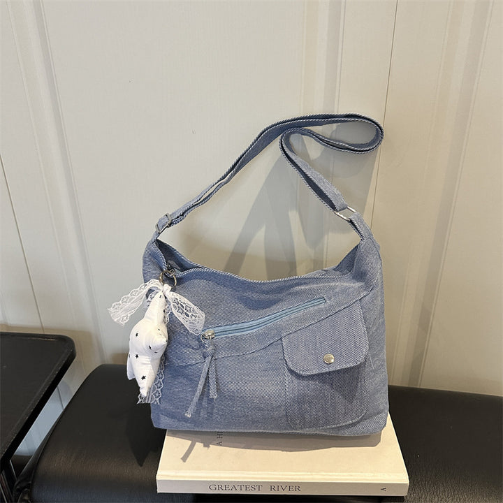 Lässige Stoff Schultertasche