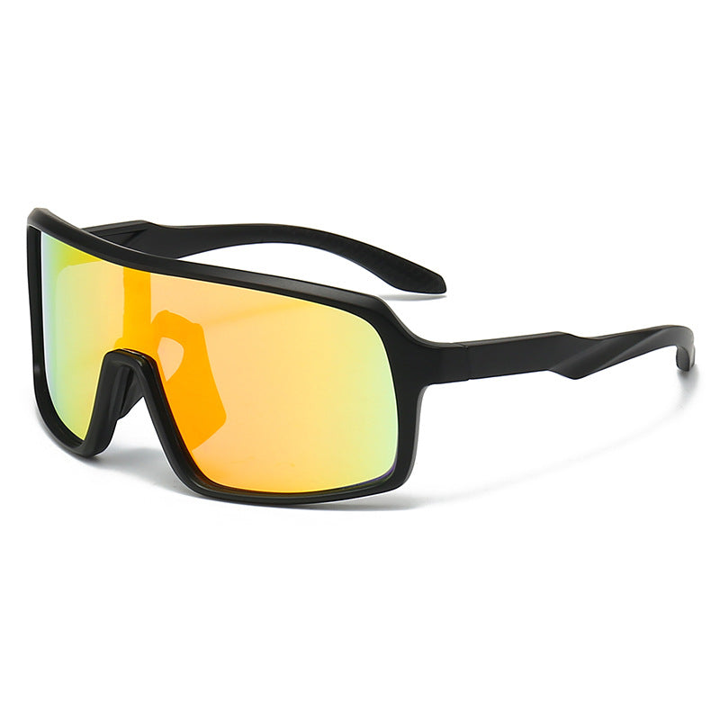 Damen modische Sonnenbrille im futuristischen Design mit großflächigen Gläsern Karnz