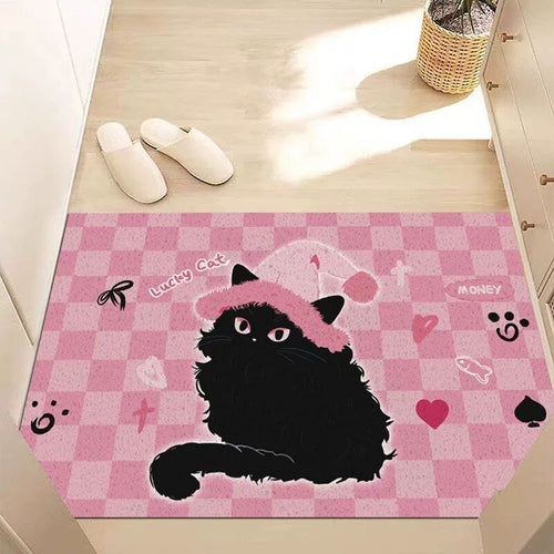 Plüsch Katzen-Motiv Fußmatte