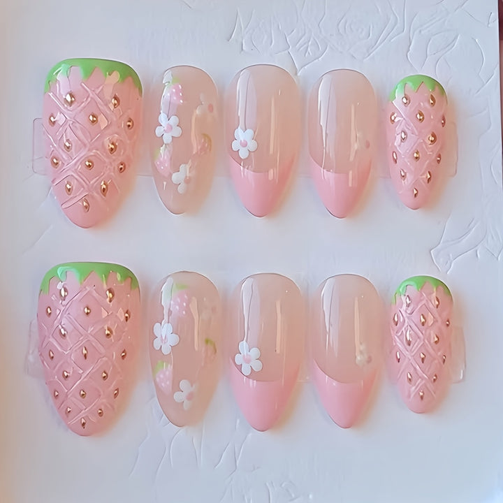 Künstlerisches Kuss-Themen Press-On Nagelkunst Karnz