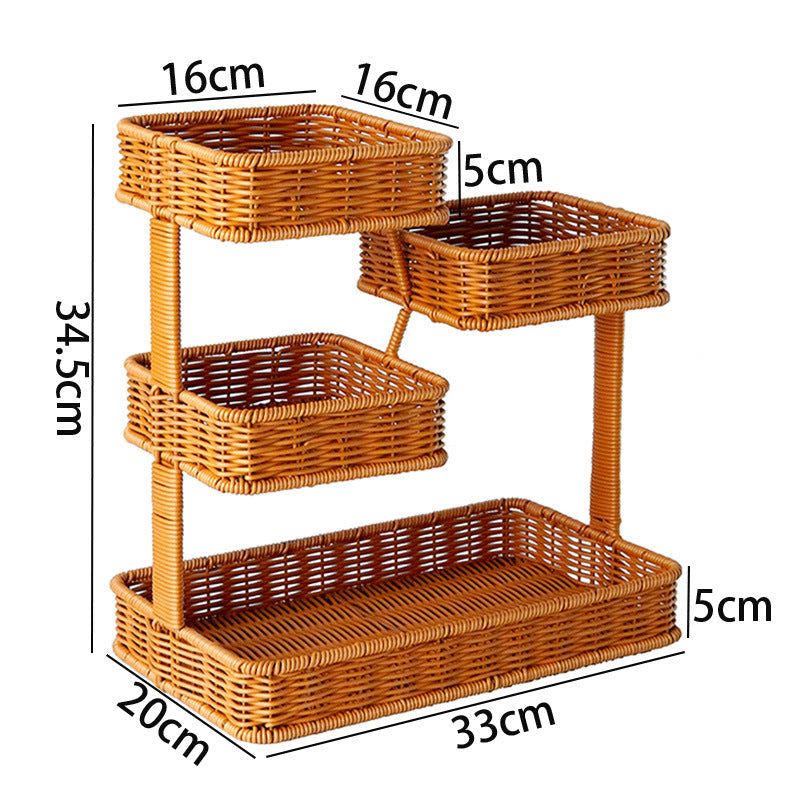 Multi-Ebenen Rattan Lagerung Karnz