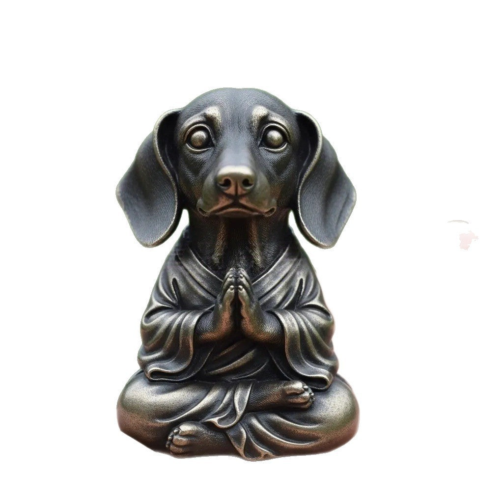 Dekorative meditierende Hundefigur Karnz