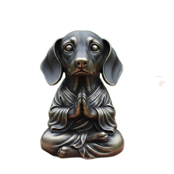 Dekorative meditierende Hundefigur Karnz