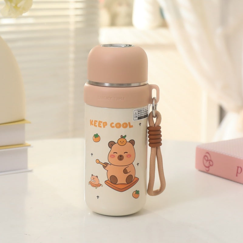 Damen Isolierte Thermosflasche mit lustigem Bärendesign Karnz