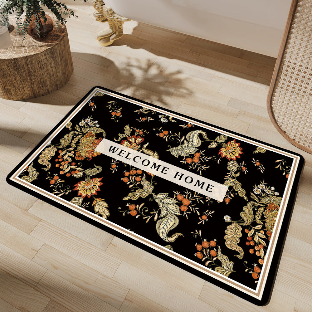 Vintage Floral Pattern Badmatte Karnz