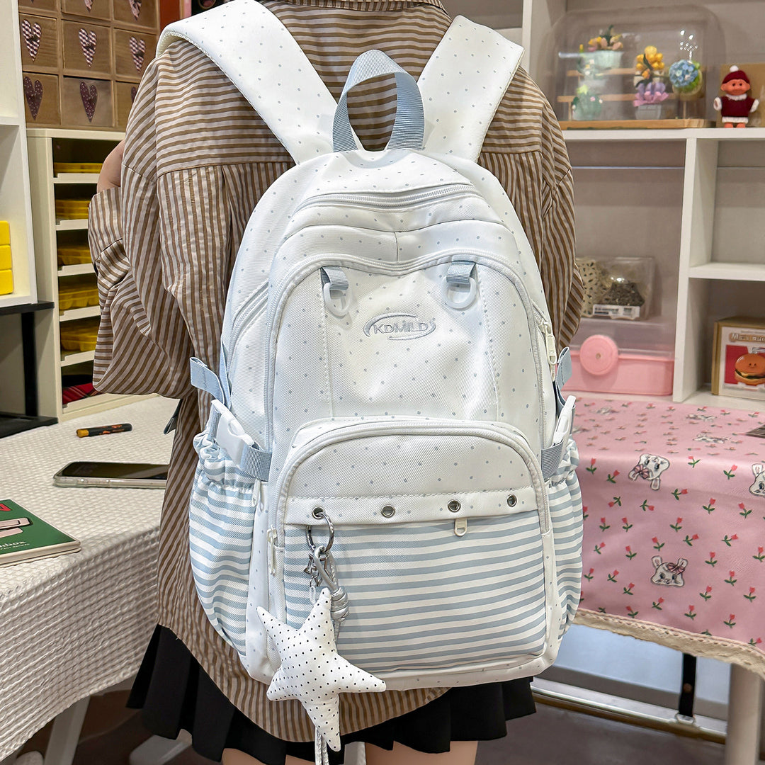 Vielseitiger Rucksack mit Punkte- und Streifendesign Karnz