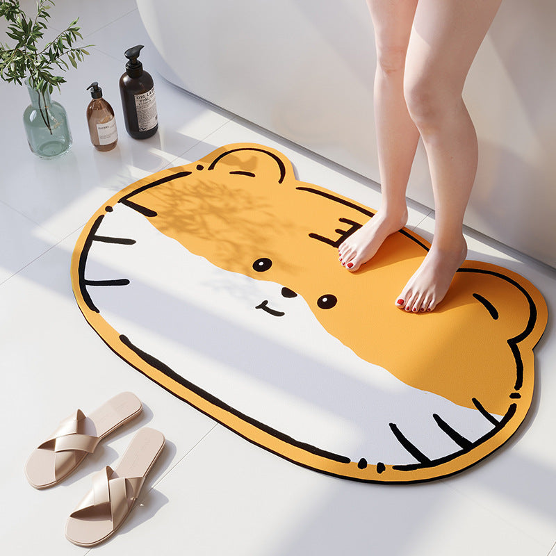 Verspielte katzenförmige Badmatte
