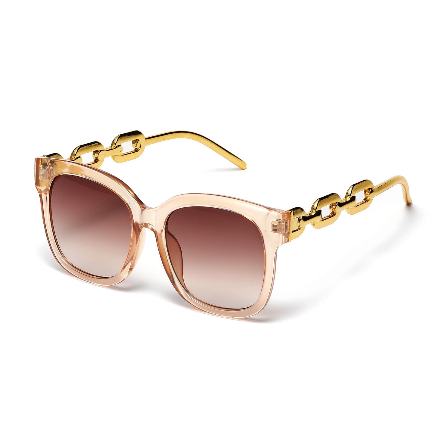 Damen modische oversized Sonnenbrille mit luxuriösem Kettenrahmen Karnz