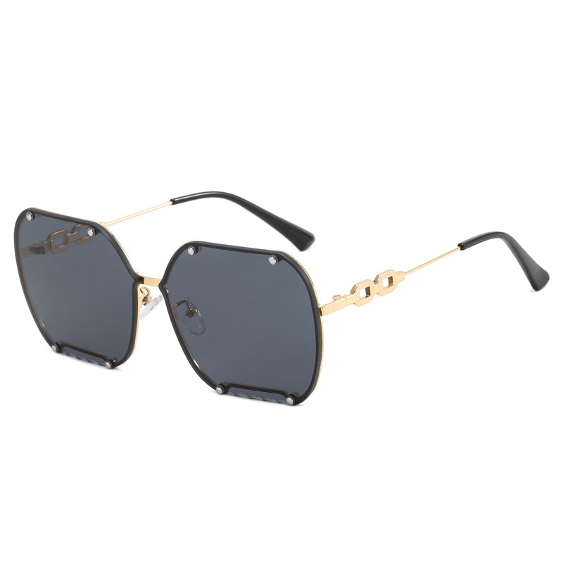 Damen elegante sechseckige Designer-Sonnenbrille mit luxuriösen Akzenten Karnz