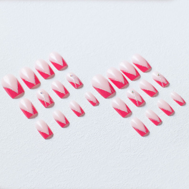Künstlerisches French Tip Nagelset