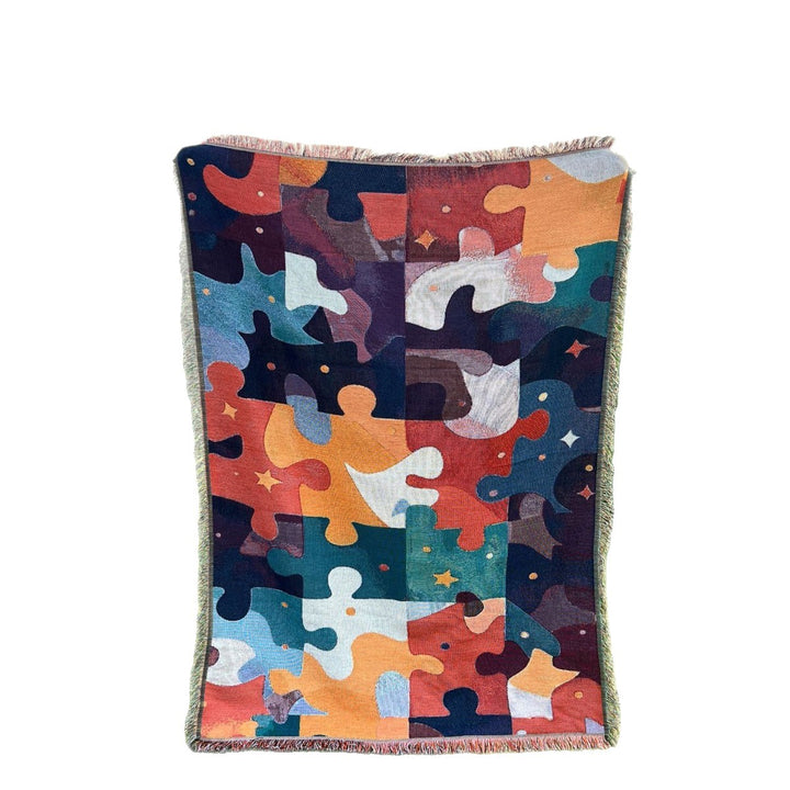 Puzzle-muster gewebte Wurfdecke