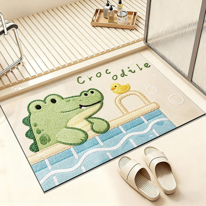 Cartoon-Frosch-Motiv Badezimmer Teppich