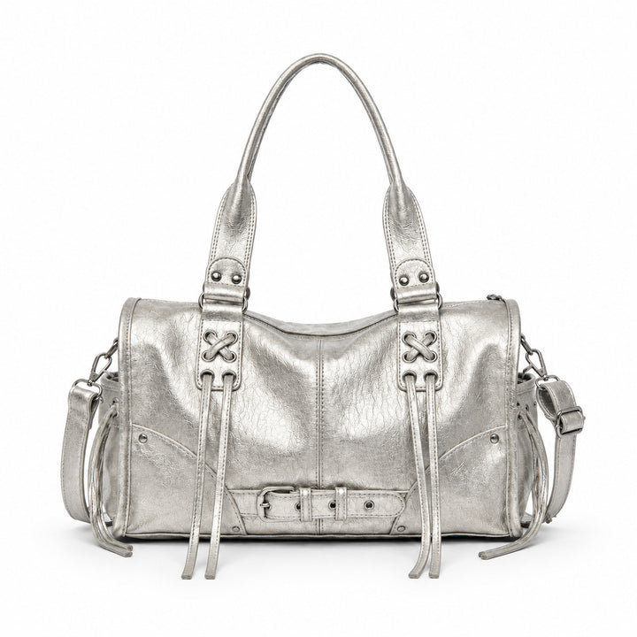 Elegante strukturierte Lederhandtasche